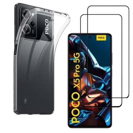Coque til Xiaomi Poco X5 PRO 5G og 2 Tempered Glass Skærmbeskyttelse Phonillico