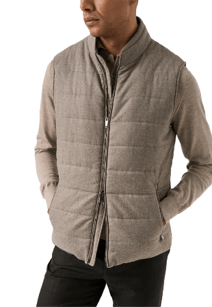 Eton Vadderad Väst Jackor Herr Beige S