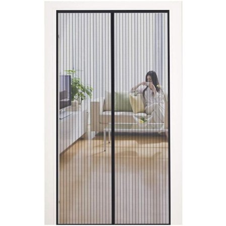 Magnetisk skærmdør 100x230cm-Sort