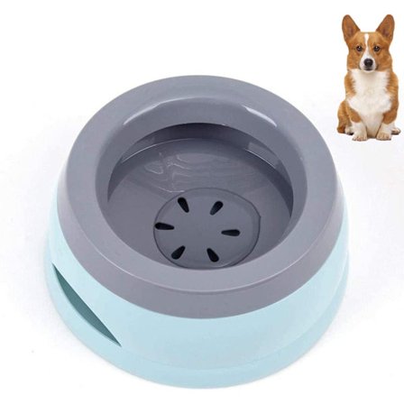 Anti-Overløp Hundeskål, Portabel Avtakbar Blå Plast Vannskål, Flytende Skål, for Kombi, Bil eller Balkong, Soverom