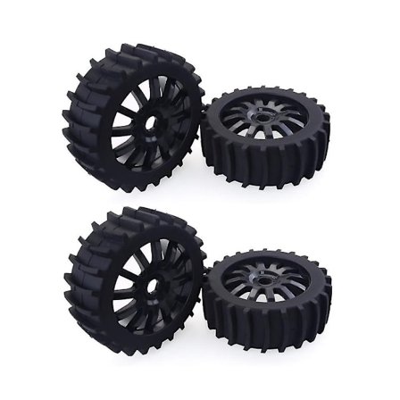 4kpl 120mm Lunta Hiekka Lapiorengas Pyörä Rengas 17mm Kuusio 1/8 Arrma Redcat Team Baja Rc Autoon, musta