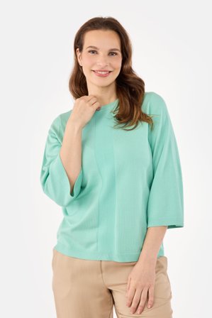 SIGNATURE - 3/4 Ærmet strik - Mint Grøn - Strukturpanel