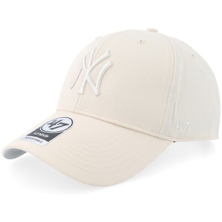 47 Brand - MLB Beige adjustable Cap - New York Yankees Raised Basic Mvp Natural Adjustable @ Hatstore