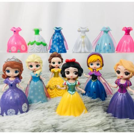 6 Pack Disney Princess Med 12st Utbytbara Kläder