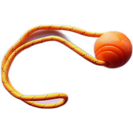 Bold med reb, Legetøj til dyr, Lille, 5 cm, Orange, Hundebold, Hundelegetøj, Lille hundelegetøj