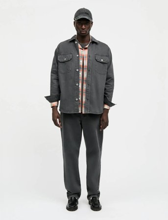 Mads Nørgaard Soil Denim August Dyed Work Shirt - Grey - L