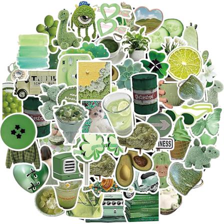 50 kpl Vihre Tyylisi Tarroja Doodle PVC Vedenkest vi Tarroja S p j Hauskoja Trendikk it Tarroja Tarrapaketti Kannettavalle Tietokoneelle, Puhelimelle,