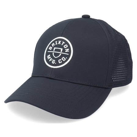 Brixton - Noir trucker Casquette - Crest X Medium Profile Black Trucker @ Hatstore
