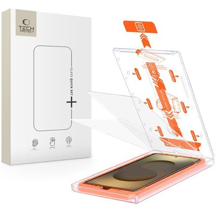 Tech-Protect Quick Set+ hærdet glas til Samsung Galaxy S25 Ultra - Transparent