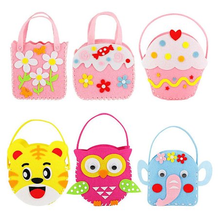 [xin] 6-pak Børnesæt til børn, Førskolesysæt, Nålefiltning Startsæt, Syfilt Legetøj, Børne Stofsæt, Legetøj DIY Syfilt Håndværk