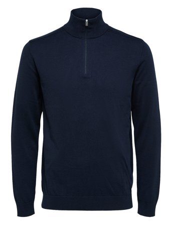 Slhberg Ls Half Zip Noos Navy Selected