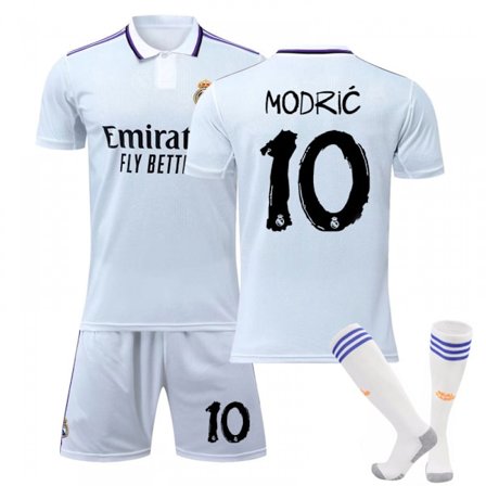 22-23 Ny Real Madrid Hemma Barn Vuxen Fotbollströja Tränings T-shirt Kostym No.10 MODRIC