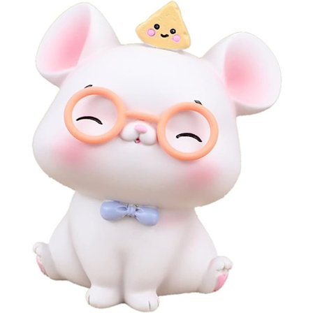 Søte musefigurer, ministatueleketøy, miniatyrskulptur, harpikspynt, dekorasjon av rom, håndverk A