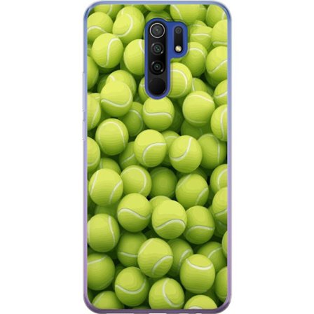 Kompatibel Mobilcover til Xiaomi Xiaomi Redmi 9 Mønster af grønne tennisbolde i høj detalje, sporty motiv med gentagende tekstur og stærke farver