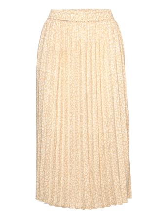 Recycled Polyester Skirt Knälång Kjol Beige Rosemunde