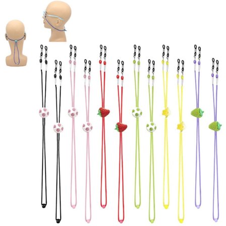 12-pakning - Brillesnorer for barn - Unisex brillesnorer - Anti-tap og anti-fall