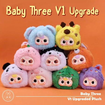 Babythree Første Generations Opgraderede Dyr Plysdukke Baby Three