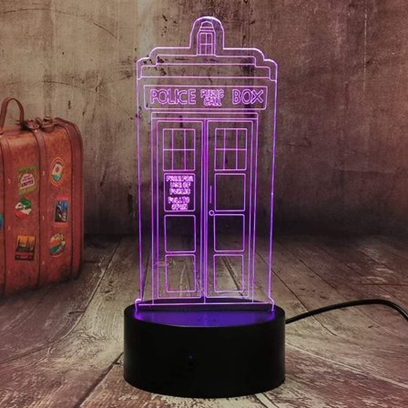 Tidsresekapsel Polisbox Led Nattljus 3D Tardis LED