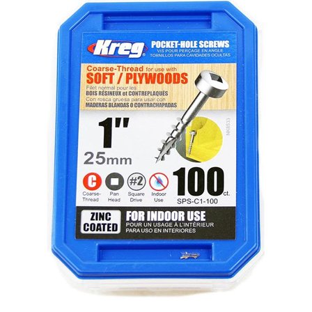 Kreg SPS-C1-100 Skruv 25 mm 100-pack, Infästning
