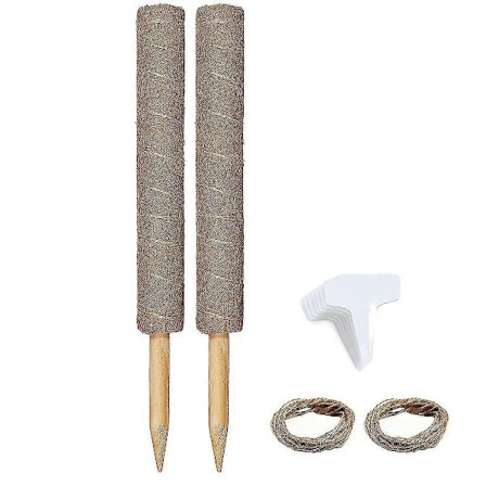 2 Pakke Mosestokker for Klatreplanter, Kokosfiber Totem Pole, Mosestokker for Innendørs Plantestøtte, Pottede P