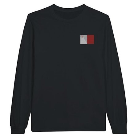 Långärmad t-shirt - PIXELFORMA - Maltas flagga - 100% bomull - Långärmad - Optimal komfort