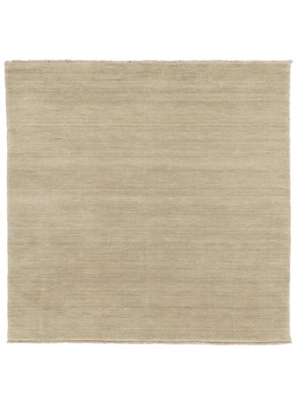 Enfärgad Stor Handloom Fringes Matta - Greige 250X250 Ull, I Modern Stil