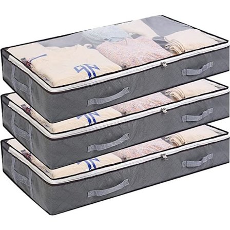 3 stk, 60*45*15 cm, oppbevaringsposer under sengen, sammenleggbar klespose, stor