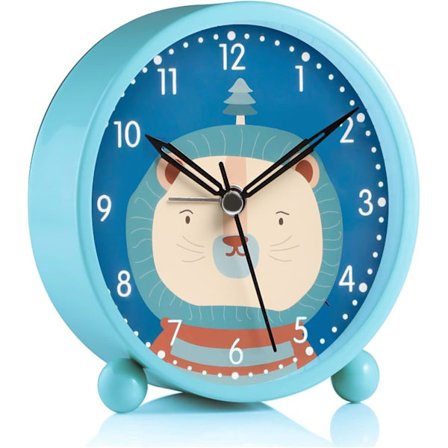 Analog barneklokke gutt jente vekkerklokke, stille ikke-tikkende