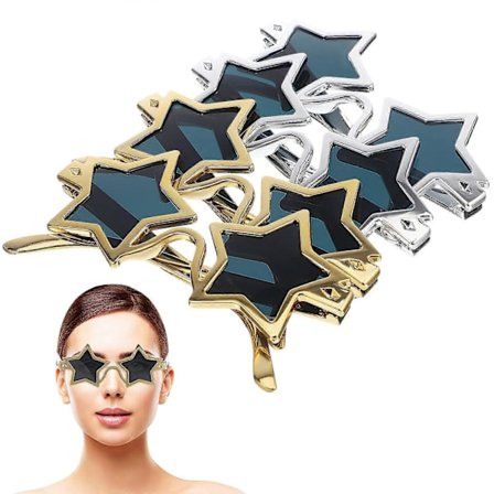 4 stk. Stjerne Solbriller Stjerneformede Briller Morsomme Solbriller Festbriller Solbriller Festgaver Kvinner Barn (LGL)