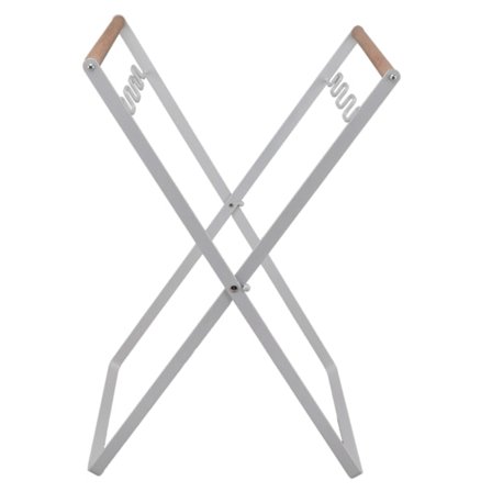 Foldbar jern skraldeposeholder til udendørs camping, hvid