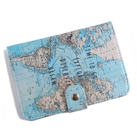 Reise-Set med Passholder, 3D-Karta, Passbeskytter, Flybillettlomme