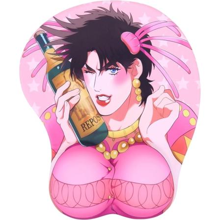 Joseph Joestar Rosa Anime 3D Musematte med Myk Håndleddsstøtte Gaming 3D Musematter 2Way Skin (MP-Joestar P)