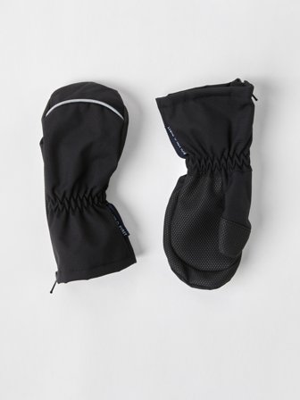 Vindtette skallvotter med glidelås - 1 - barneklær - black - Polarn O. Pyret