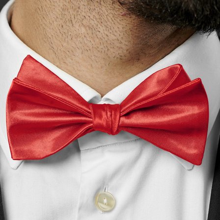 Papion self-tie simplu, roșu pentru bărbați - Papioane self-tie