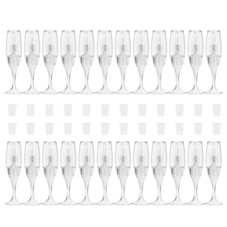 24 stk. tomme lipglossbeholdere, vinglasformede læbestiftetuier til kvinder