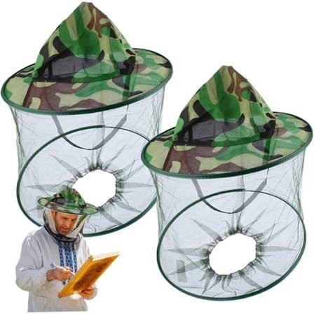 Mehiläishoitajan hattu, 2 kpl leveälierinen hyttysverkkohattu, naamiointikuvioinen aurinkohattu hyttysverkolla kalastus- ja mehiläistarvikkeisiin