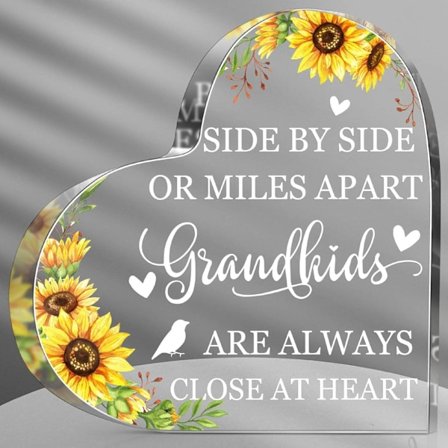 Isoäidin syntymäpäivälahja Akryylinen sydämenmuotoinen laatta Koristeellinen kyltti Isoäidin kyltti tyttärenpojalta Poikapuolelta Huomaavainen 