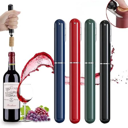 Air Pump Wine Bottle Opener with Foil Cutter Upgrade Safety Air Pressure Wine Corkscrew Stainless Steel Pin Wine Cork Remover