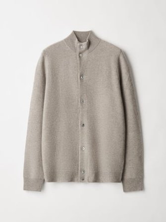 Soft Goat - Men's Waffle Knit Cardigan - Strickjacke aus Kaschmir - M - Greige