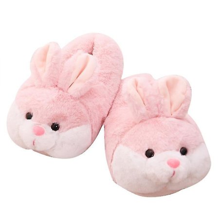 Rosa Färg Bunny Bag Häl Tofflor Plyschleksak Kanin Nyhet Varma Skor