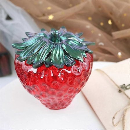 Jordbærkrukke Resin Form med Låg, Sød Opbevaringskrukke Silikoneform