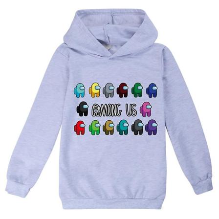 Among Us Impostor Kids Hettegenser Hettegenser Sweatshirt Topper Grey 9-10 Years