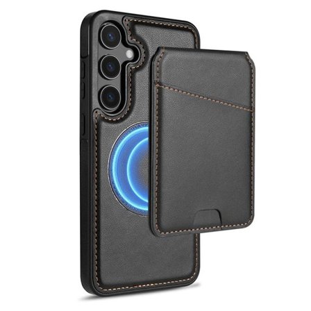 Korttipidike ja jalusta magnet - Samsung Galaxy S24 - Musta kanssa - Musta