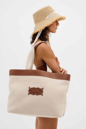 Malina - Monogram tote bag - One Size - Light Taupe