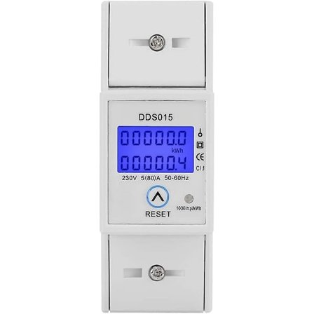 5-80a 230v 50hz Enfas Energimåler LCD Bakgrunnsbelysning Enfas Energimåler, Dds015 Din Skinne Montering Kwh Måler, Watt Kwh Måler(230v 5-80a 50hz)