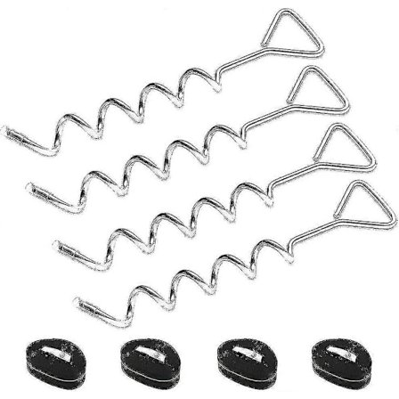 4 Sæt Tunga Trampolinforankringsbeslag Jordforankringssæt - Rustfrit Galvaniseret Stål Beslag Til Trampolin Have Lejr Gynge Med 4 Stærke Stropper