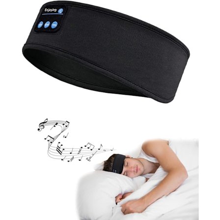 Bluetooth Sleep Headband - Ultratynde HD Stereo Højttalere, Blødt Design til Sidesøvn, Yoga & Afslapning (Sort)