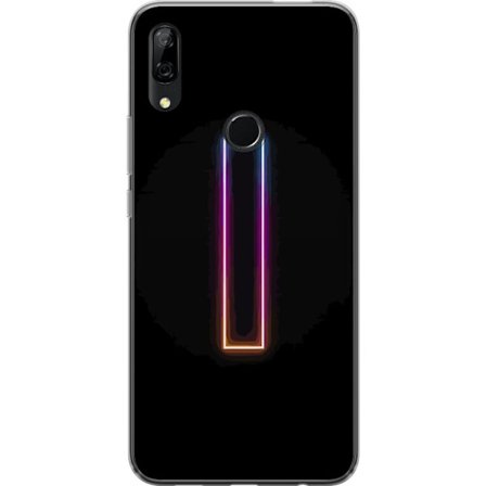 Kompatibelt Mobildeksel til Huawei Huawei P Smart Z Minimalistisk neonbokstav I i regnbuefarger mot mørk bakgrunn