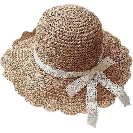 Sommer Stråhatt Dame Sammenleggbar Hatt Fiskehatt Solhatt Strandhatt Sommerhatt Dame Hatt UV-beskyttelse Utendørs Hatt Bredbremmet Hatt Caps_Bra ting