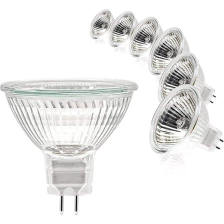 MR16 Spot Pære, 12V 20W Pære, GU5.3 Pære Dæmpbar MR16 Pære, 2-benet halogenlampe Varm Hvid 2700K, 6-pak